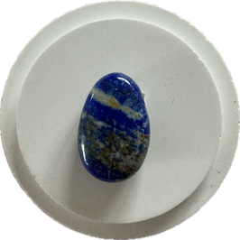 Lapislazuli, blau weiß gemustert mit Pyrit Anteil, Schmuck Anhänger mit seitlicher Bohrung, Größe 30 x 20 mm - ohne Deko