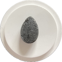 Lava schwarz, Schmuck Anhänger mit seitlicher Bohrung, Größe 30 x 19 mm - ohne Deko