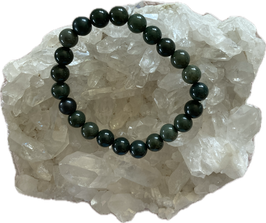 Heliotrop Kugelarmband, 8 mm Kugeln, elastisch Stretchband, 18 cm lang - ohne Deko
