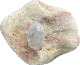 Wasserachat beige gemustert, Schmuck Anhänger mit seitlicher Bohrung, Größe 30 x 17 mm - ohne Deko