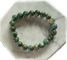 Fuchsit grün, Kugelarmband mit 10 mm Kugeln, Länge 21 cm, elastisches Stretchband - ohne Deko