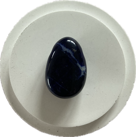 Sodalith, blau, blau weiß gemustert, Schmuck Anhänger mit seitlicher Bohrung, Größe 30 x 20 mm - ohne Deko