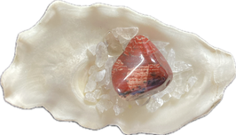 Sarder, rot gemustert, Trommelstein, Größe 26 x 22 mm - ohne Deko