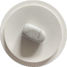 Howlith, weiß grau gemustert, Trommelstein, Größe 22 x 13 mm - ohne Deko