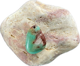 Chrysopras grün, rotbraun gemustert, Schmuck Anhänger mit Bohrung, 27 x 20 mm - ohne Deko
