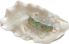 Paua Muschel, grün rosa schwarz schimmernd, Größe 37 x 18 mm - ohne Deko