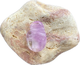Fluorit violett, Schmuck Anhänger mit seitlicher Bohrung, Größe 30 x 20 mm - ohne Deko