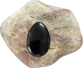 Turmalin schwarz, Schörl, Schmuck Anhänger mit seitlicher Bohrung, Größe 30 x 20 mm - ohne Deko