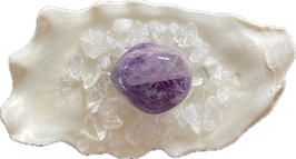 Amethystquarz, Trommelstein, Größe 25 x 22 x 11 mm - ohne Deko