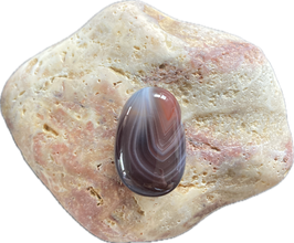 Botswana Achat braun gemustert, Schmuck Anhänger mit seitlicher Bohrung, Größe 28 x 17 mm - ohne Deko