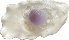 Amethyst Herz violett Maserung,  Größe 24 x 20 x 11 mm - ohne Deko