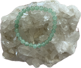 Aventurin grün, Kugelarmband mit 6 mm Kugeln, Länge 19 cm, elastisches Stretchband - ohne Deko