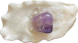 Amethyst violett Maserung, Trommelstein, Größe 25 x 23 mm - ohne Deko