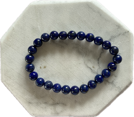 Lapislazuli Kugelarmband, echte Steine, Kugeln 8 mm,  elastisches Stretchband, Länge 20 cm - ohne Deko