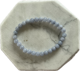 Chalcedon Kugelarmband, Kugeldurchmesser 6 mm,  Länge 19 cm lang, elastisches Band - ohne Deko