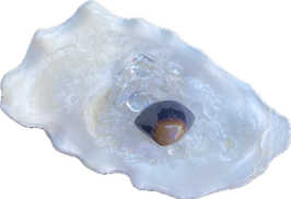 Augenachat, anthrazit hellgrau, Trommelstein, Größe 21 x 14 x 13 mm - ohne Deko
