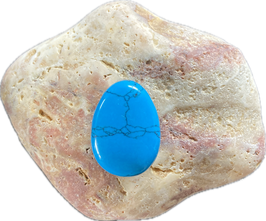Howlith blaugrün, Schmuck Anhänger mit seitlicher Bohrung, Größe 26 x 18 mm - ohne Deko