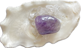 Amethyst violett Maserung, Trommelstein, Größe 30 x 22 mm - ohne Deko