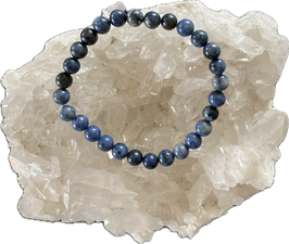 Dumortierit Nugget Armband, 6 mm Kugeln, elastisch, 19 cm lang - ohne Deko