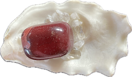 Mookait, rot gemustert, Trommelstein, Größe 34 x 21 mm - ohne Deko