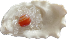 Achat - Feuerachat, rotorange, Trommelstein, Größe 17 x 17 mm - ohne Deko