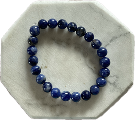 Sodalith Kugelarmband, 8 mm Kugeln, Länge 19 cm,  elastisches Stretchband - ohne Deko
