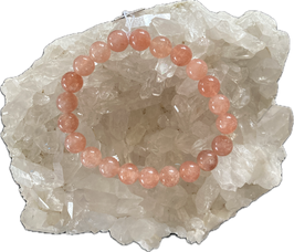 Sonnenstein Armband, 8 mm Kugeln, 19 cm, elastisch Stretchband - ohne Deko