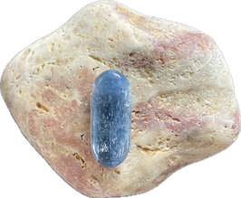 Disthen (Cyanit/Kyanit) blaugrau, Schmuck Anhänger mit seitlicher Bohrung, 30 x 13 mm - ohne Deko