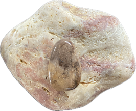 Versteinertes Holz hell-/dunkelbraun gemustert, Schmuck Anhänger mit seitlicher Bohrung, Größe 29 x 19 mm - ohne Deko