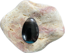 Rauchobsidian/Apachenträne, Schmuck Anhänger schwarz durchscheinend,  Größe 29 x 19 mm - ohne Deko