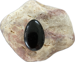 Turmalin schwarz, Schörl, Schmuck Anhänger mit seitlicher Bohrung, Größe 30 x 20 mm - ohne Deko