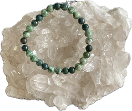 Baumachat/Moosachat Kugelarmband, 21 cm lang, 8 mm Kugeln, elastisch Stretchband - ohne Deko