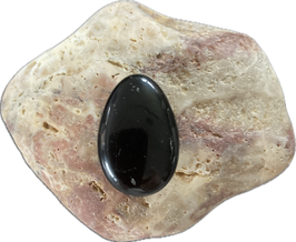 Turmalin schwarz, Schörl, Schmuck Anhänger mit seitlicher Bohrung, Größe 30 x 20 mm - ohne Deko