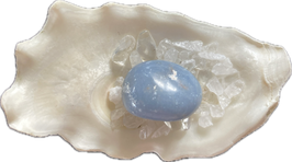 Angelit (Anhydrit), blau, Trommelstein, Größe 24 x 17 mm - ohne Deko