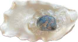 Shattuckite, blau grün braun gemustert, Trommelstein, Größe 24 x 19 mm - ohne Deko