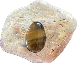 Tigerauge Anhänger, Brauntöne, gebohrt, seitliche Bohrung, Größe 30 x 20 mm - ohne Deko