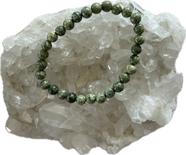 Serpentin Armband, 6 mm Kugeln, elastisch Stretchband 19 cm lang - ohne Deko