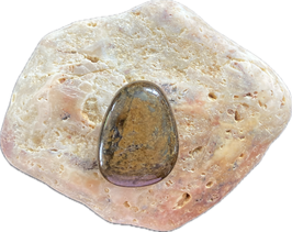 Bronzit braun gemustert, Anhänger gebohrt, Größe 28 x 21 mm - ohne Deko