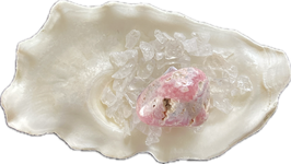 Rhodochrosit, rosa weiß gemustert mit Unebenheiten, Trommelstein, Größe 25 x 19 mm - ohne Deko