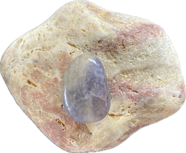 Iolith graublau gemustert, Schmuck Anhänger mit seitlicher Bohrung, Größe 28 x 20 mm - ohne Deko