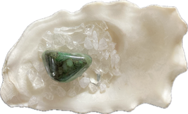 Pyrit Achat, dunkelgrün, Trommelstein, Größe 14 x 15 mm - ohne Deko