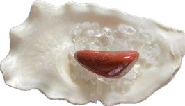 Jaspis - Schlangenhautjaspis, rot gemustert, Trommelstein, Größe 31 x 17 mm - ohne Deko