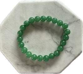 Aventurin grün, Kugelarmband mit 8 mm Kugeln, Länge 19 cm, elastisches Stretchband - ohne Deko