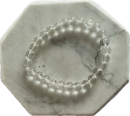 Bergkristall Kugelarmband 8 mm Durchmesser, glasklar, 19 cm lang elastisches Strechband  - ohne Deko