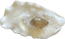 Rauchquarz, hellbraun durchsichtig, Trommelstein, Größe 27 x 17 mm - ohne Deko