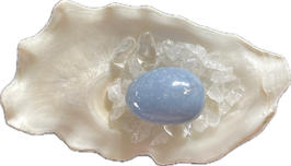 Angelit (Anhydrit), blau, Trommelstein, Größe 23 x 19 mm - ohne Deko