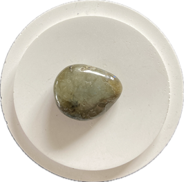 Labradorit, grüngrau schimmernd, Trommelstein, Größe 26 x 20 mm - ohne Deko