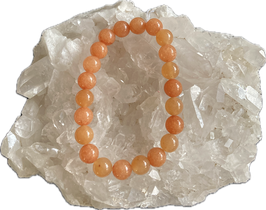 Karneol Kugelarmband orange, 8 mm Kugeldurchmesser,  19 cm elastisch Stretchband - ohne Deko