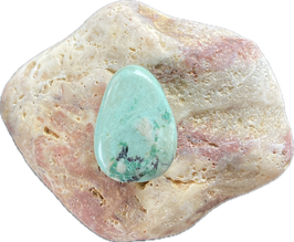 Chrysopras hellgrün, dunkelgrün schwarz gemustert, Schmuck Anhänger mit Bohrung, 30 x 25 x 9 mm - ohne Deko