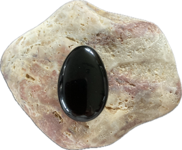 Turmalin schwarz, Schörl, Schmuck Anhänger mit seitlicher Bohrung, Größe 30 x 20 mm - ohne Deko